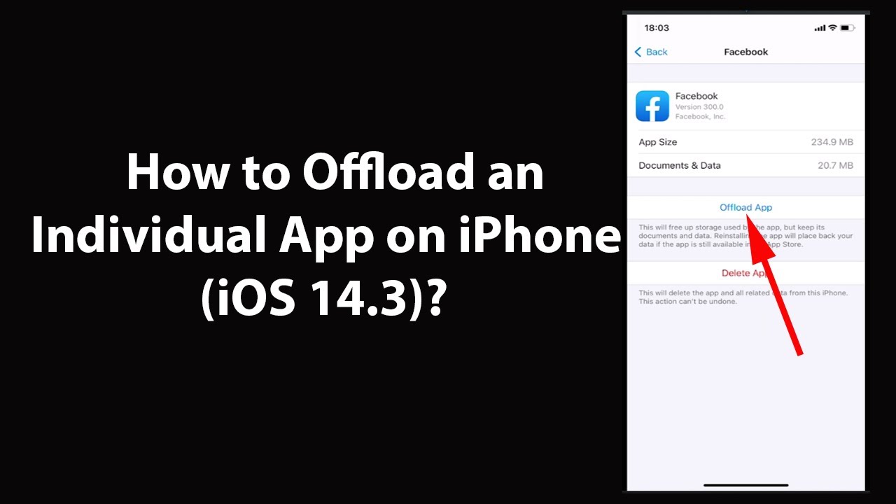 How to Offload an Individual App on iPhone (iOS 14.3)?