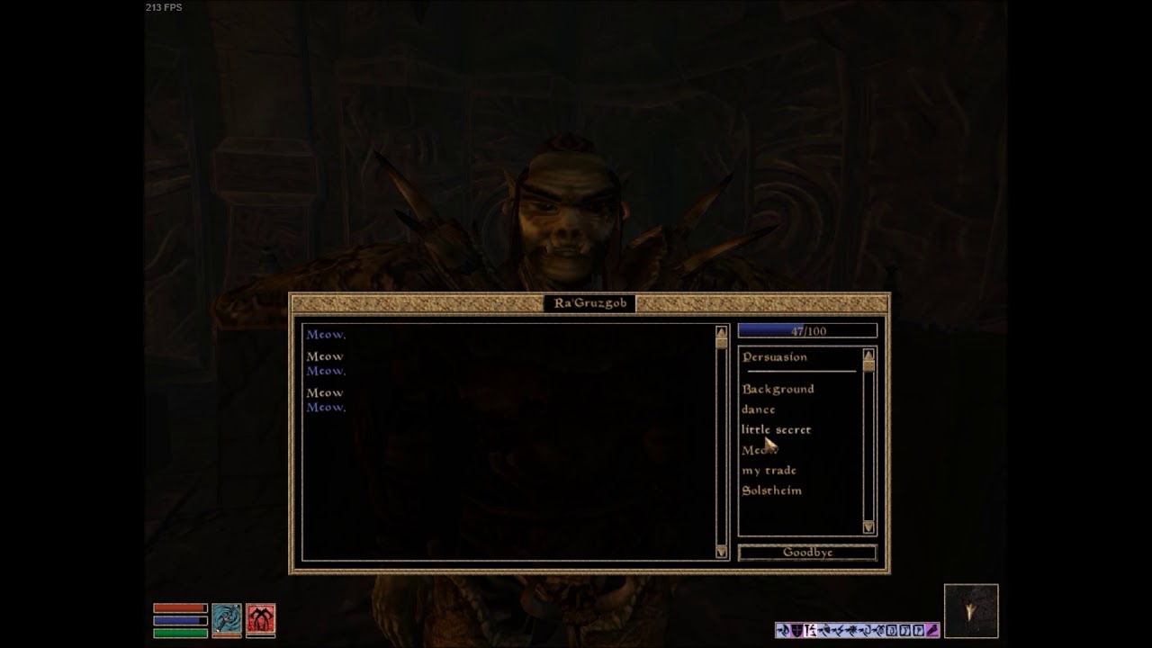 orc who thinks he is a khajiit in morrowind