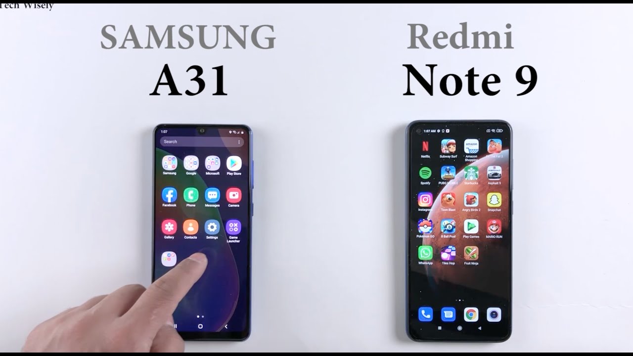 SAMSUNG A31 vs Redmi Note 9 : Speed Performance Test