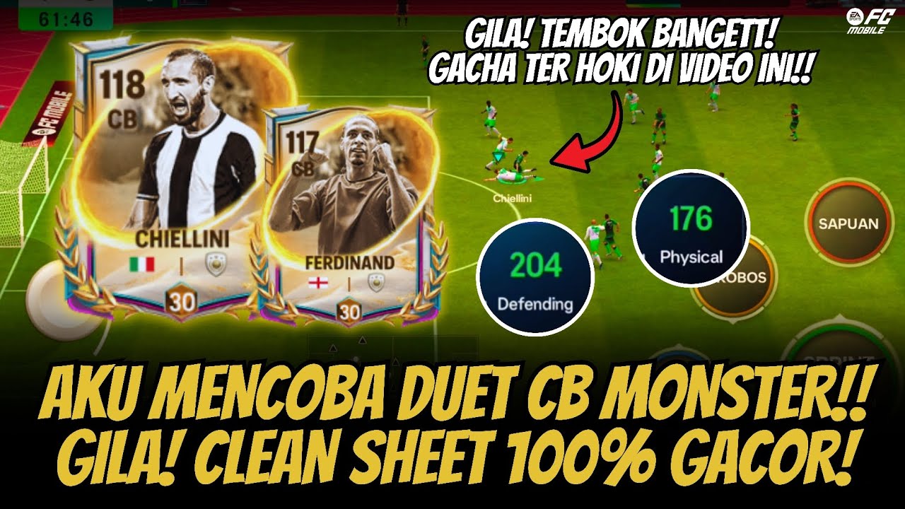 AKU MENCOBA DUET CB TEMBOK! CHIELLINI X FERDINAND TERKUAT! TERLALU MONSTER!! #fcmobile #fifamobile 