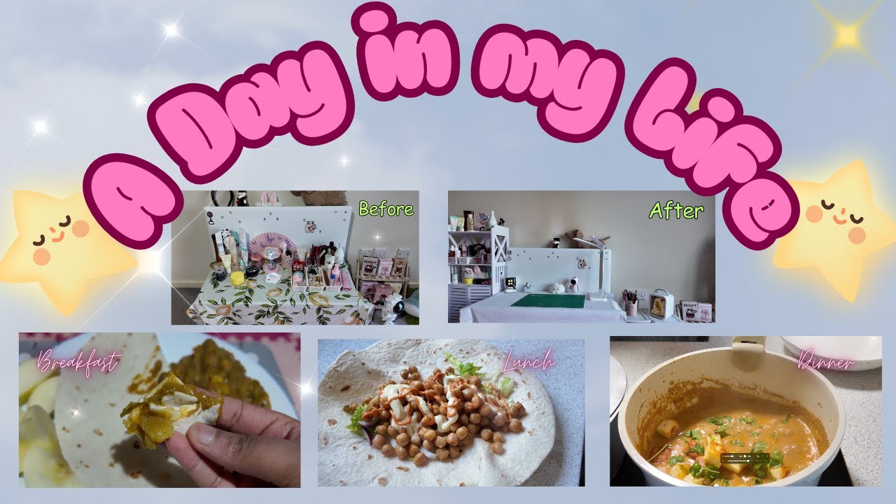 A Day in My Life: Desk Organization ✨, Quick Lunch Wrap 🌯 & Cooking Delicious Paneer Curry 🍛