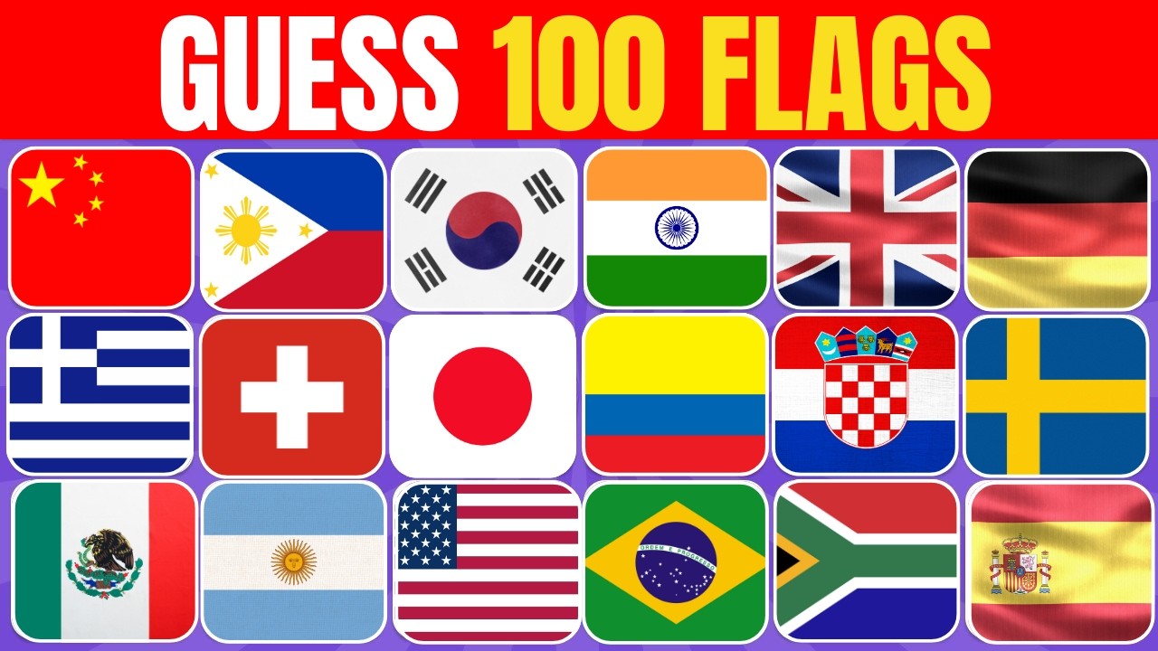 Угадайте 100 флагов разных стран!