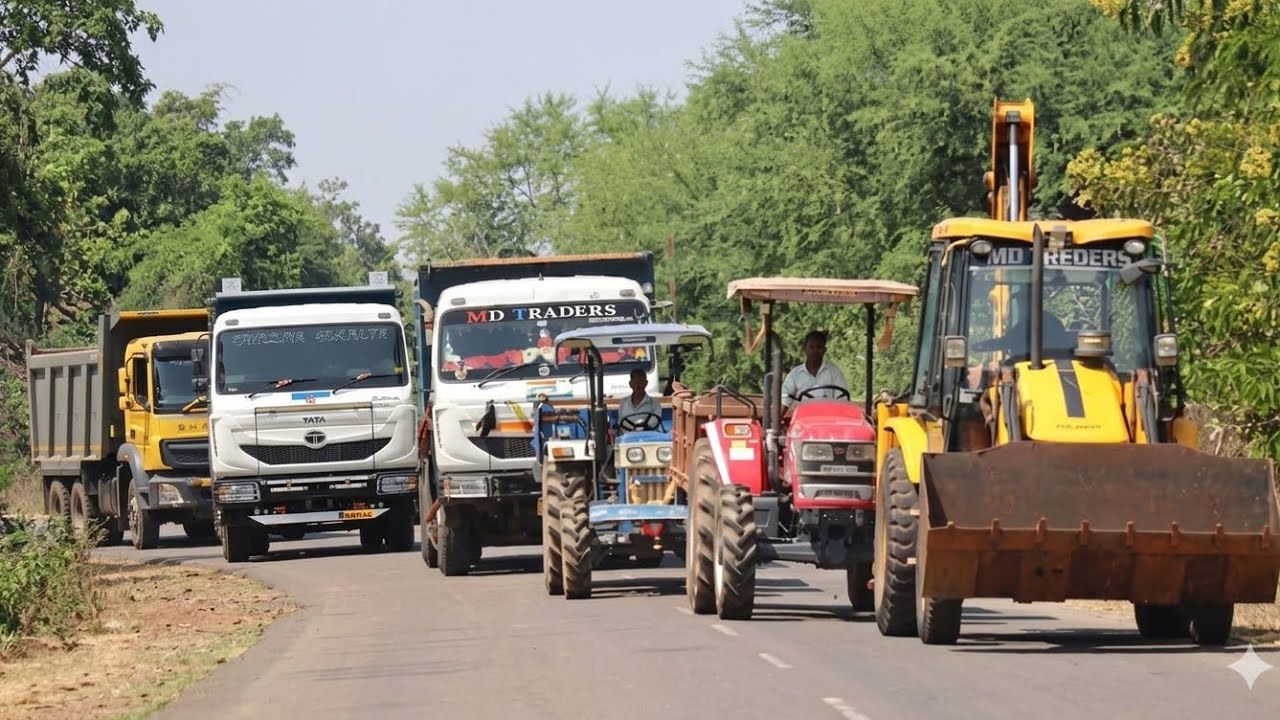 JCB 3dx Loading Mix Mud Sand Dumper Truck Tipper Tractor | TATA | Mahindra | Swaraj