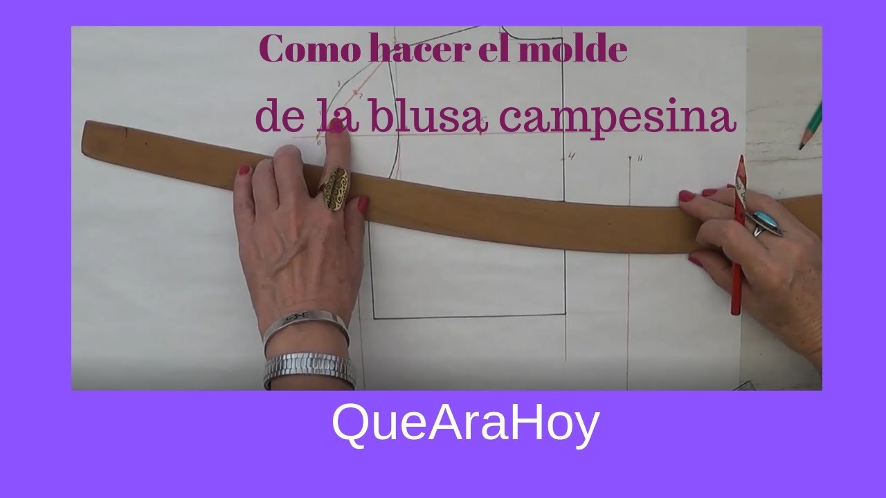 Como hacer el trazo de la Blusa Campesina   Clase # 128