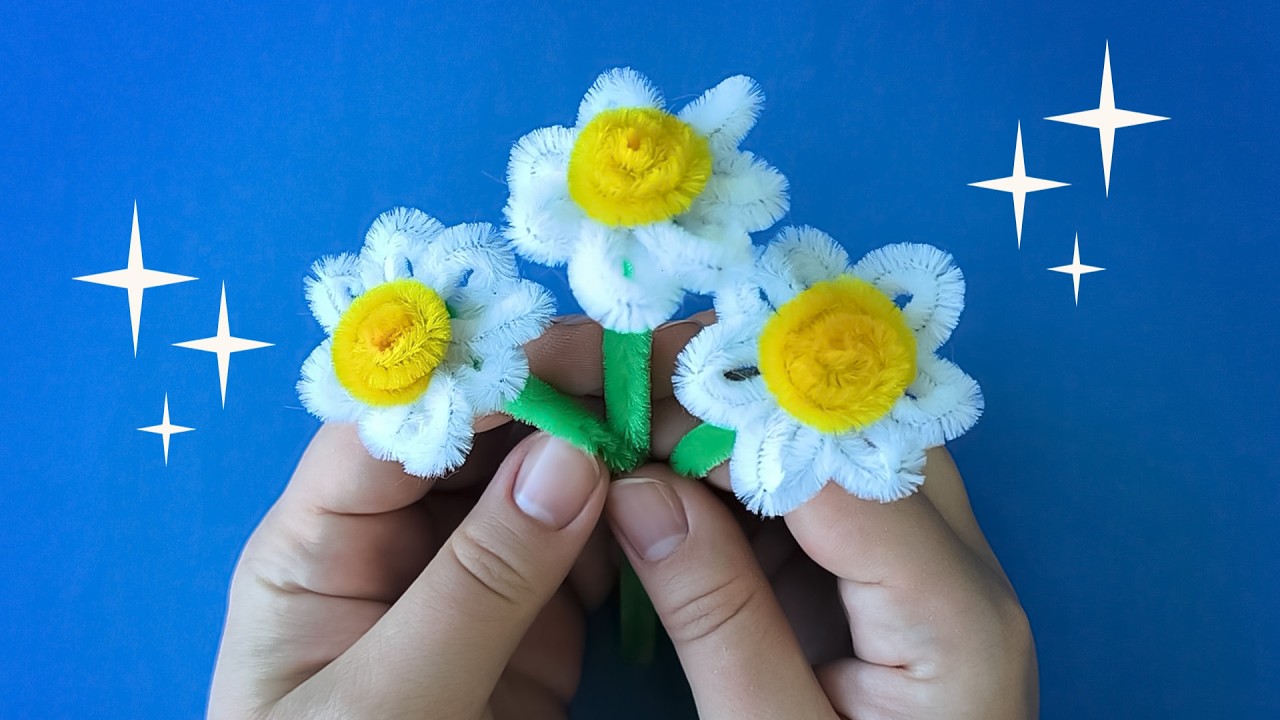 ✿ Простые цветы из пушистой синельной проволоки ✿ Easy Flowers DIY