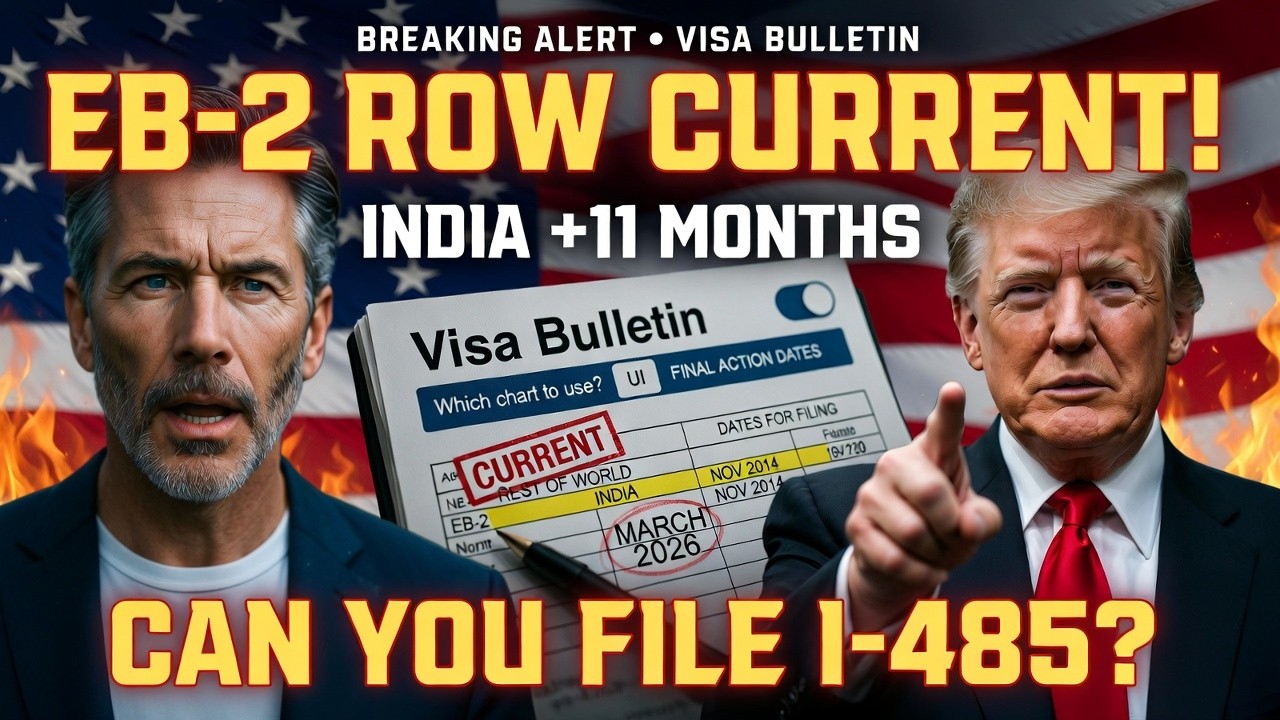 🚨 BREAKING News: EB-2 Jumps in March 2026 Visa Bulletin (ROW Current, India +11mo)? #usimmigration