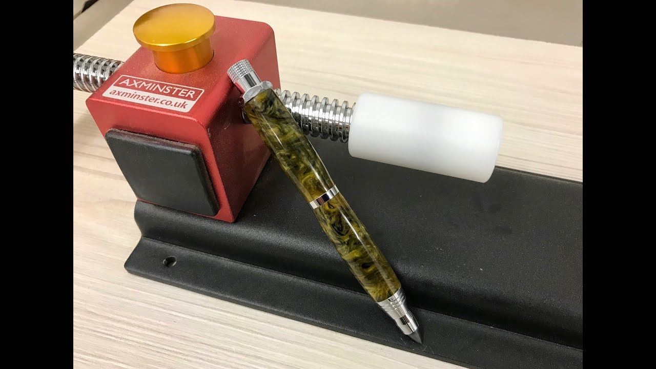 Turning a Synthetic Yellow Burl Workshop Sketch Pencil