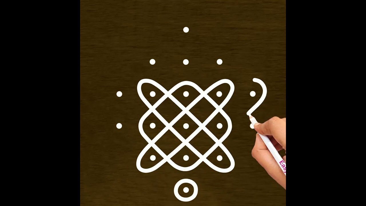 Easy Daily Muggulu with 6X2 dots | Small Rangoli Designs | Simple 6X2 dots Kolam | Easy Rangoli Art