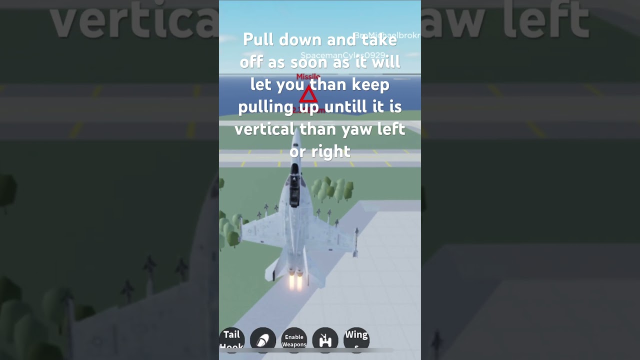 Tutorial on how to do the cobra with the starter plane in roblox aircraft carrier.