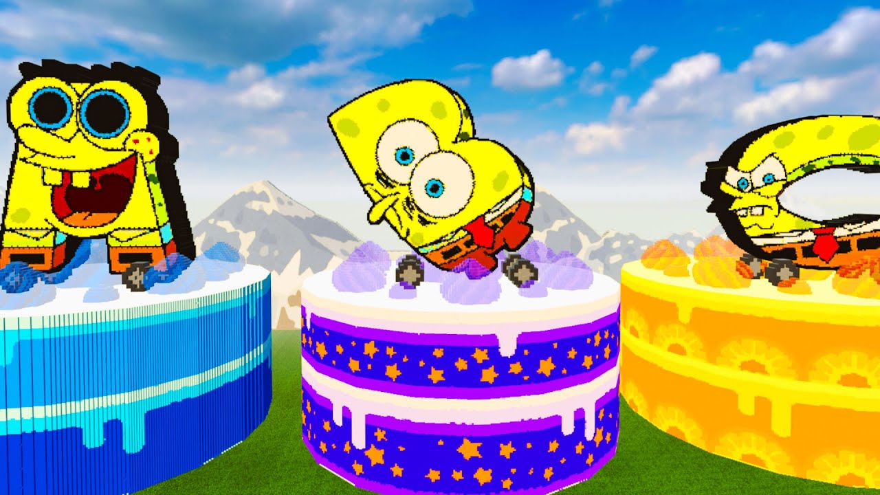 Challenge SpongeBob Alphabet Lore Car vs Cake in Teardown