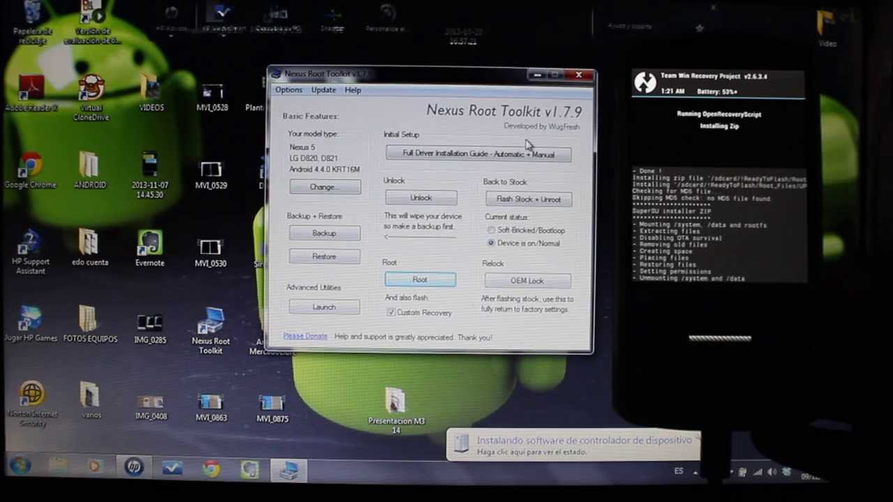 Google Nexus 5 Liberar Bootloader + Root + Custom Recovery TWRP