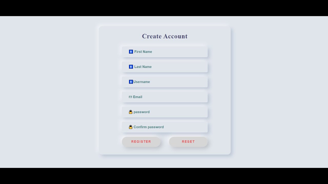 How To Create Registration Form Design In HTML AND CSS ||Register form  design Using HTML & CSS