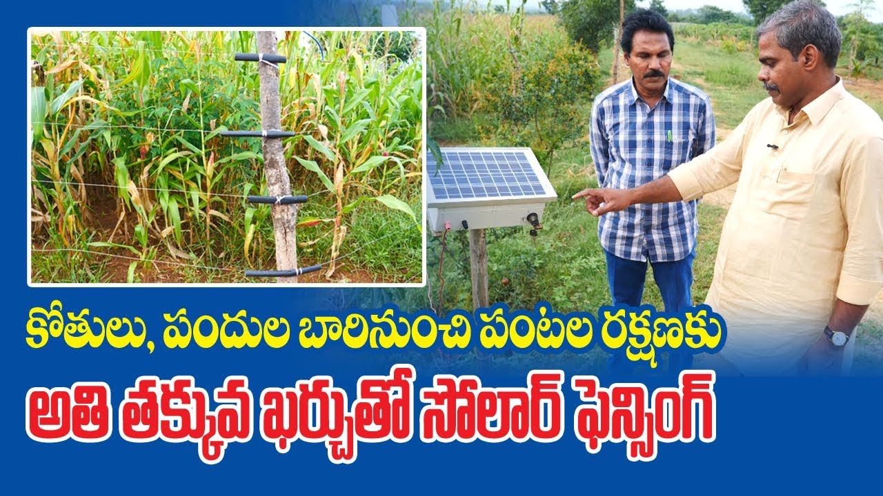 Low Cost Solar Fencing to Crop || Protect from Monkeys and Wild Boars || KVK - Medak || Rytunestham