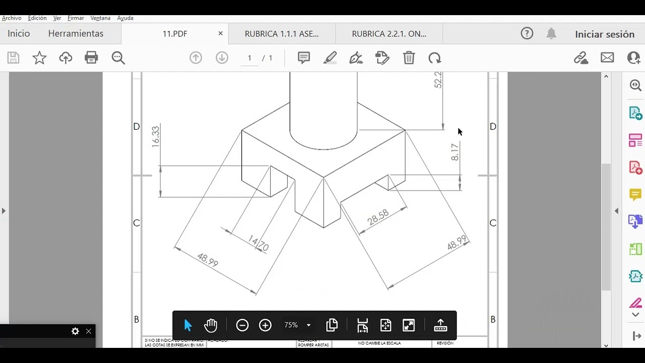 VISTAS EN AUTOCAD. DIBUJO DE RUBRICA