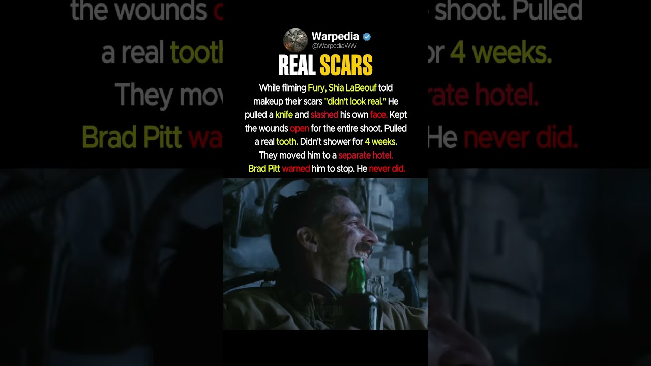Shia LaBeouf Cut His Own Face With A Knife On The Set Of Fury #shorts
