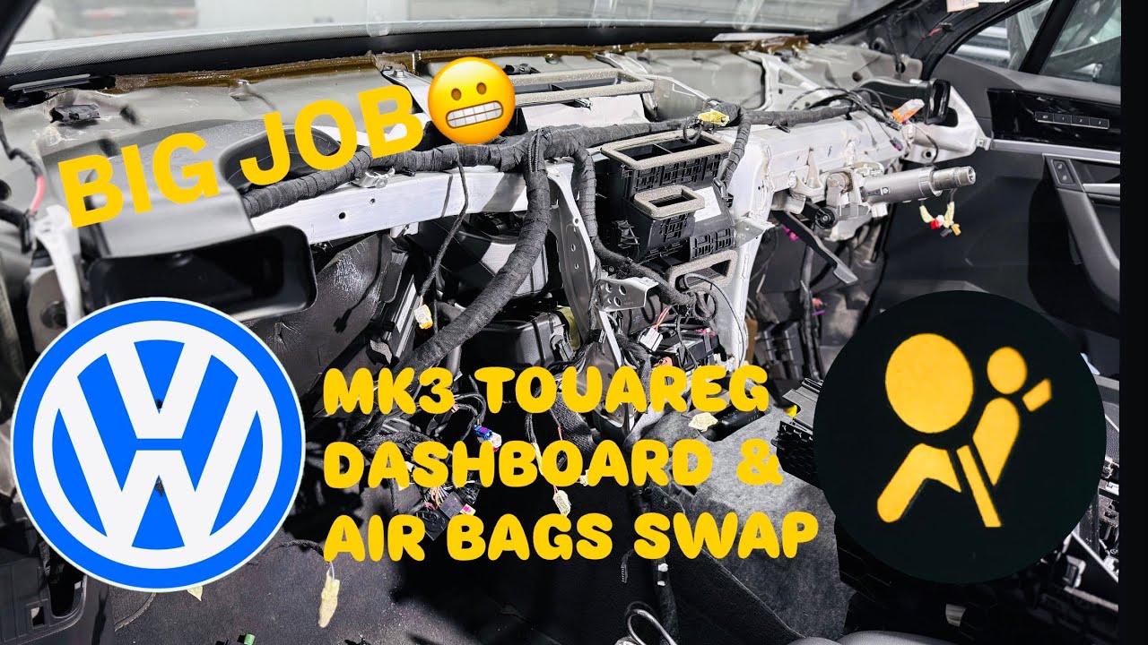 Замена приборной панели и подушек безопасности на моем VW TOUAREG MK3 от COPART