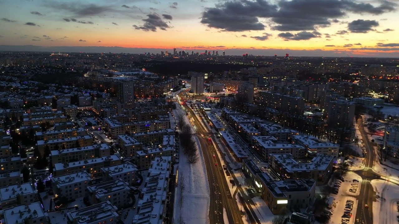 🇵🇱❄️Warszawa, ul.Głębocka❄️.DJI Mini 4 Pro.