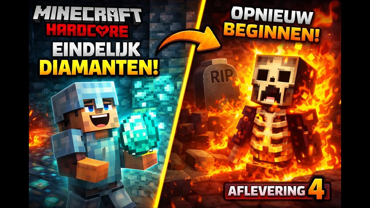 EINDELIJK DIAMONDS… 💎 Maar Hardcore Straft Mij Keihard😅  Hardcore Survival #4