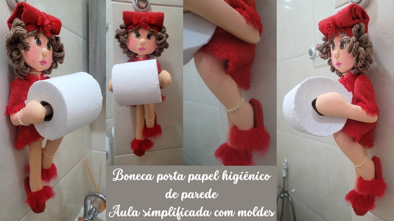 BONECA PORTA PAPEL HIGIÊNICO DE PAREDE AULA SIMPLIFICADA