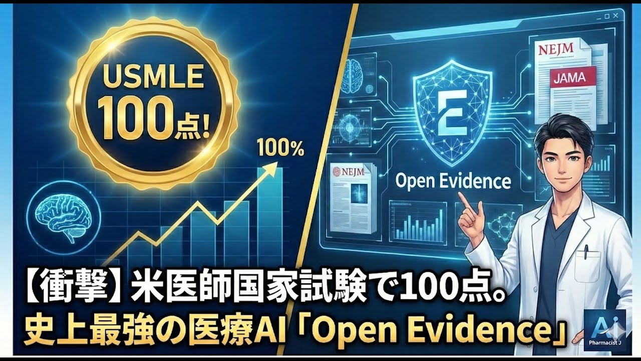 【衝撃】米医師国家試験で100点。米医師の4割が使用する史上最強の医療AI「Open Evidence」が変える医療の未来