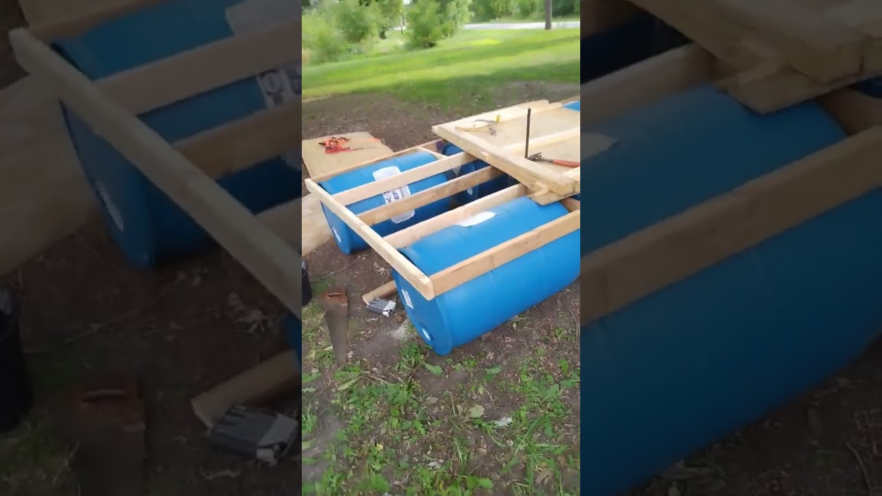 DIY Barrel Raft Build Part 1 #diy #boat #homemade