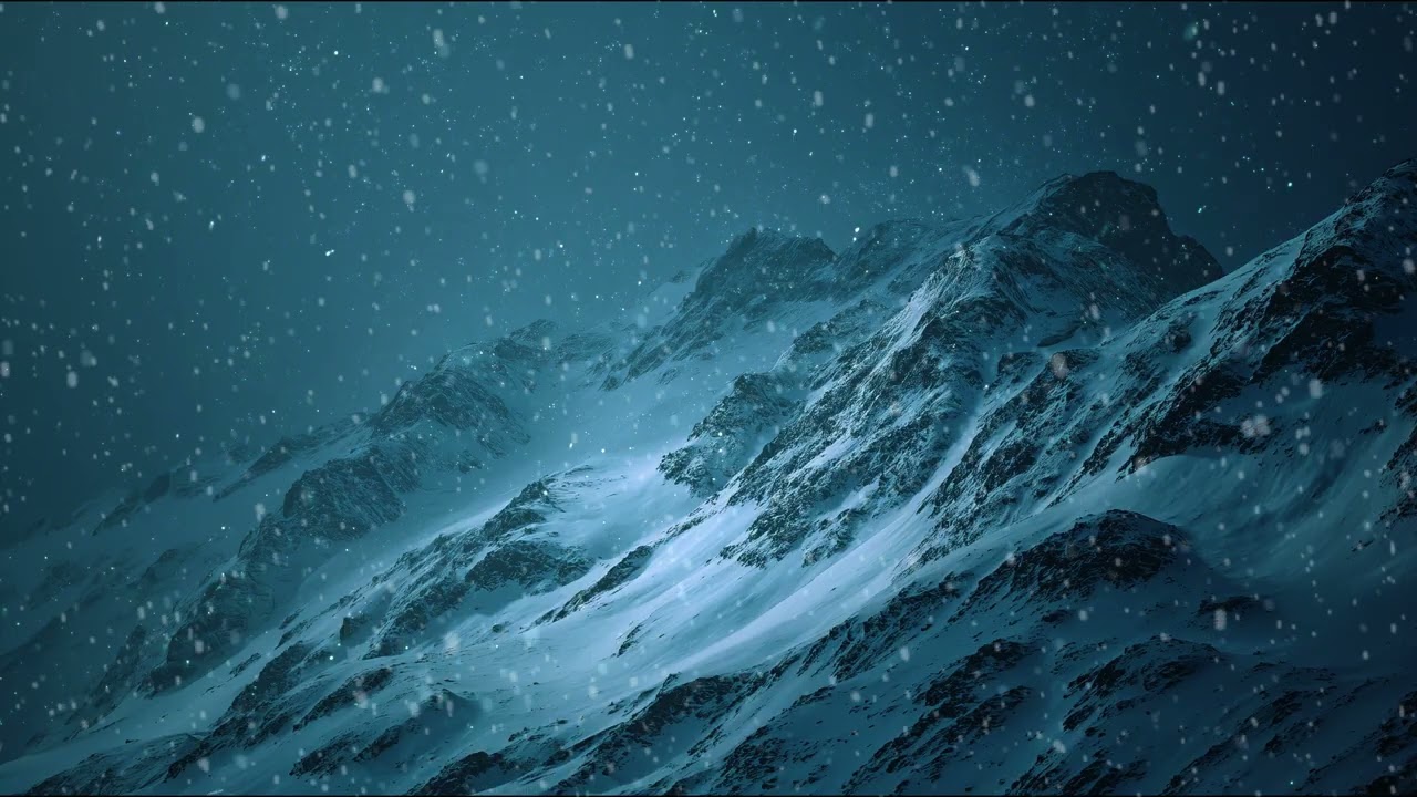 Relaxing Ambient Synth Music ❄️ Snowy Mountains in a Blizzard | Wind Sounds (No Ads)
