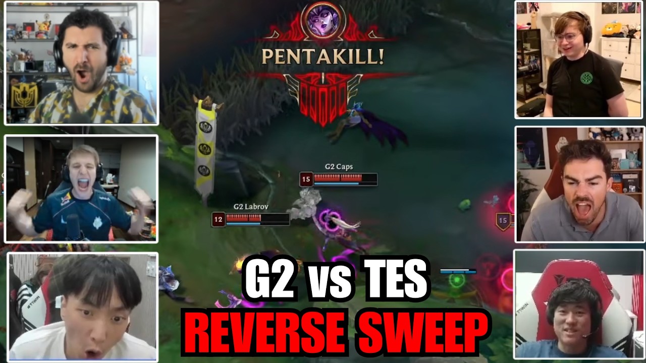 Streamers React To G2 Vs TES REVERSE SWEEP