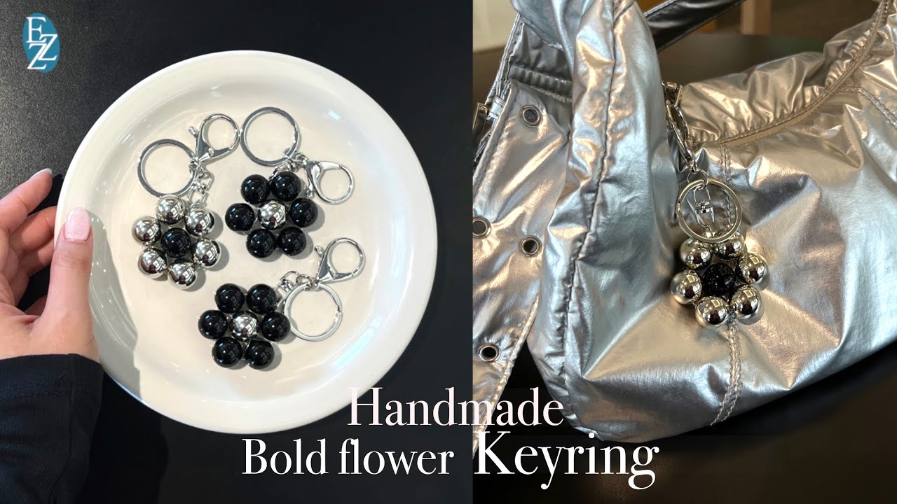 [Keyring DIY] 비즈로 꽃모양 키링 만들기♡ 가방 꾸미기ㅣ플라워 비즈 키링 만들기ㅣBeads flower Keyring Making Tutorial