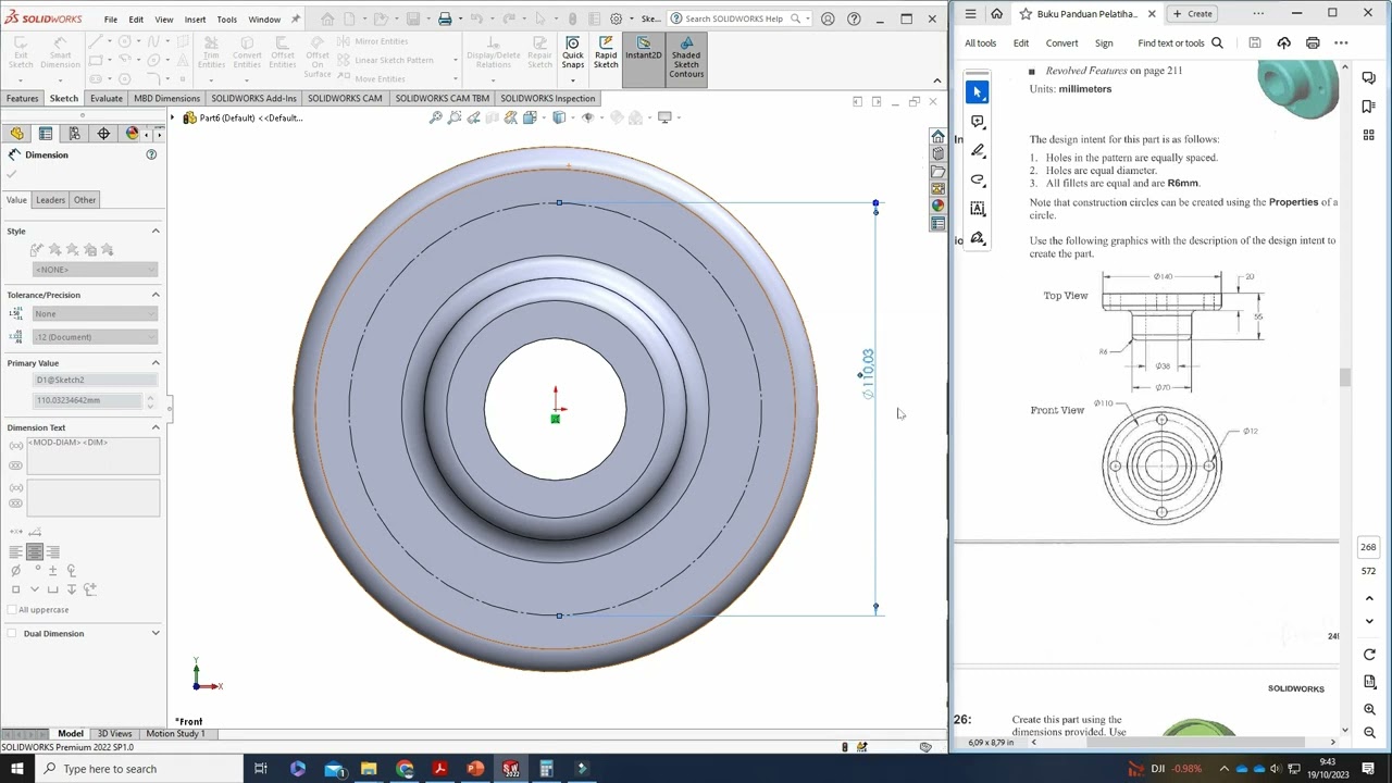 Solidworks - Exercise 25 - Flange