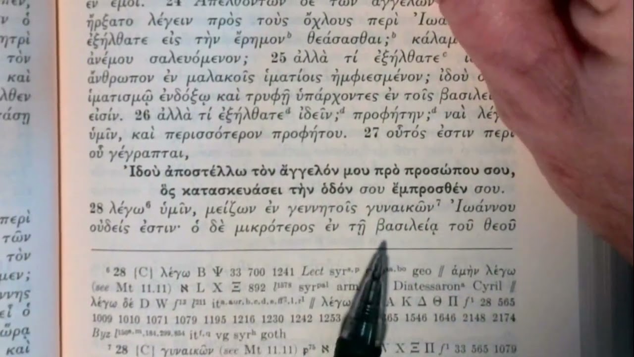 Reading the Greek New Testament: Luke 7:18-35