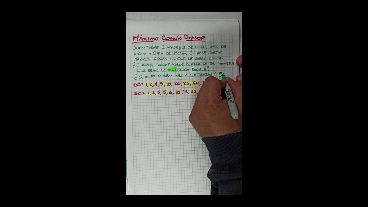 MAXIMO COMUN DIVISOR EJERCICIO