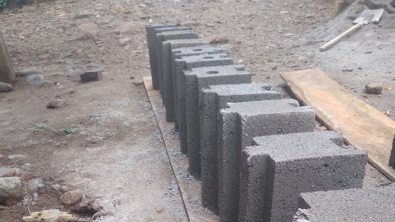 Cetakan batu bata lego tanpa plester