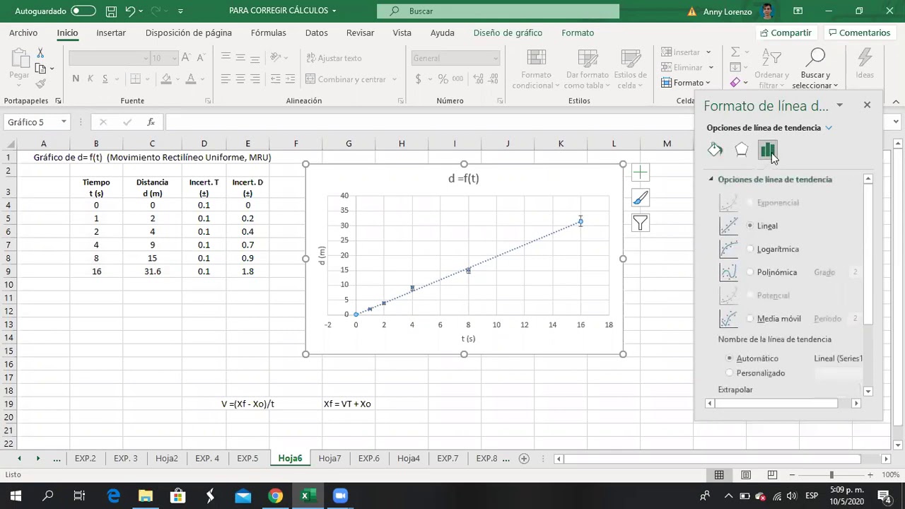 APRENDE A GRAFICAR MEDIDAS CON SUS INCERTIDUMBRES EN EXCEL - Uso de BARRAS de Errores