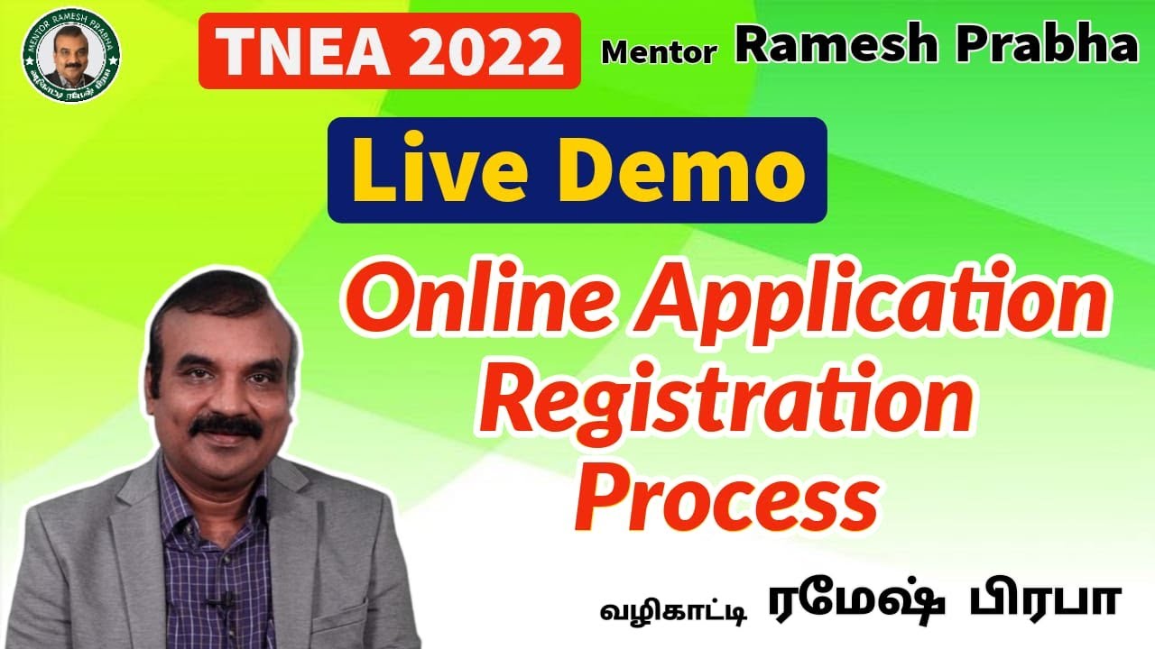 Live Demo TNEA 2022 Online Application Registration | Making Payment | Mentor Ramesh Prabha