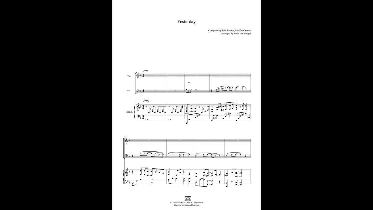 [MUSICALIBRA] Yesterday - Violin, Cello and Piano Trio