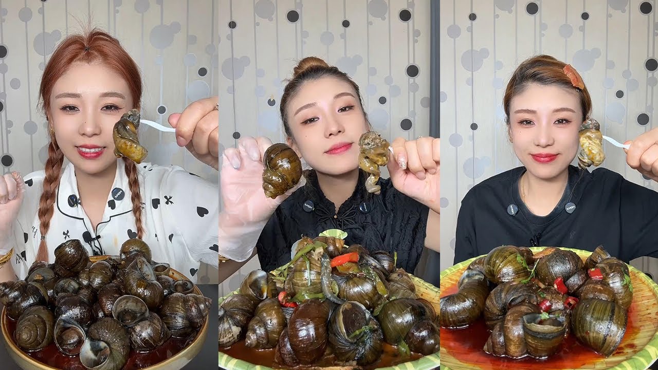 【Mukbang】Spicy stir fried snails🐚🌶