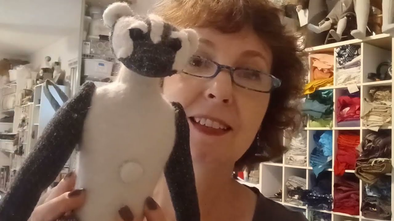 Recycling an Old Piece of Knitting for a Badger Artdoll