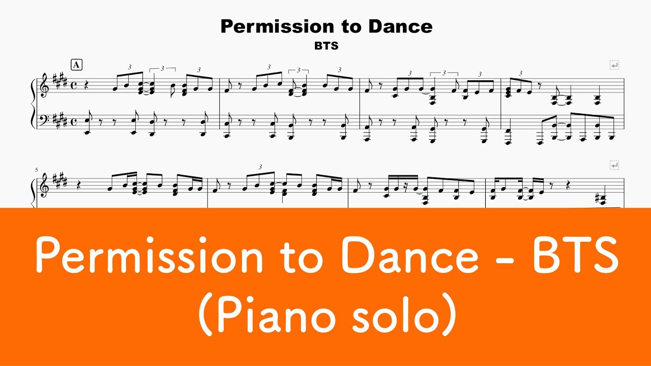 【ピアノ】Permission to Dance - BTS (방탄소년단)【楽譜】