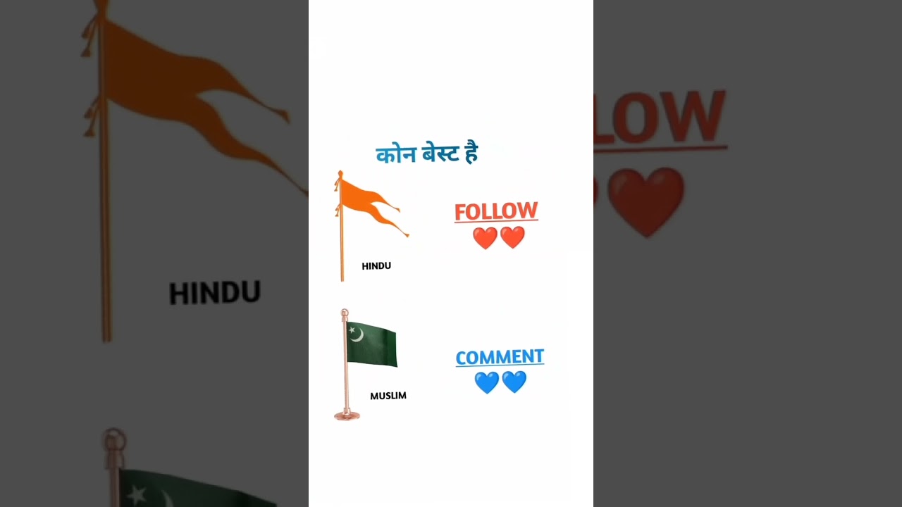 Hindu vs Muslim kon best hai vote #vote #hindu #muslim #tranding #reels #shorts