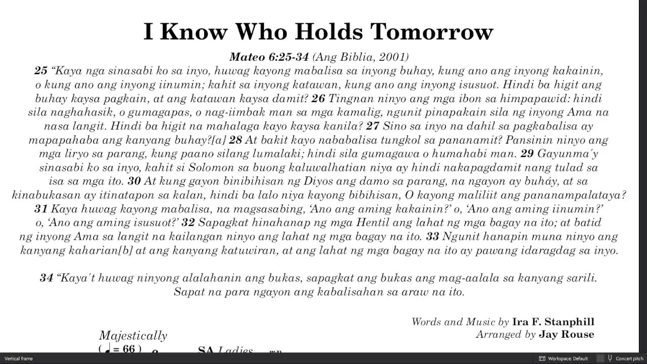 TENOR   I Know Who Holds Tomorrow