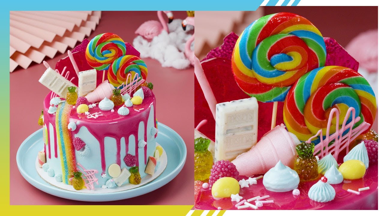Colorful Rainbow Candy Cake | So Yummy Cake Recipe #shorts