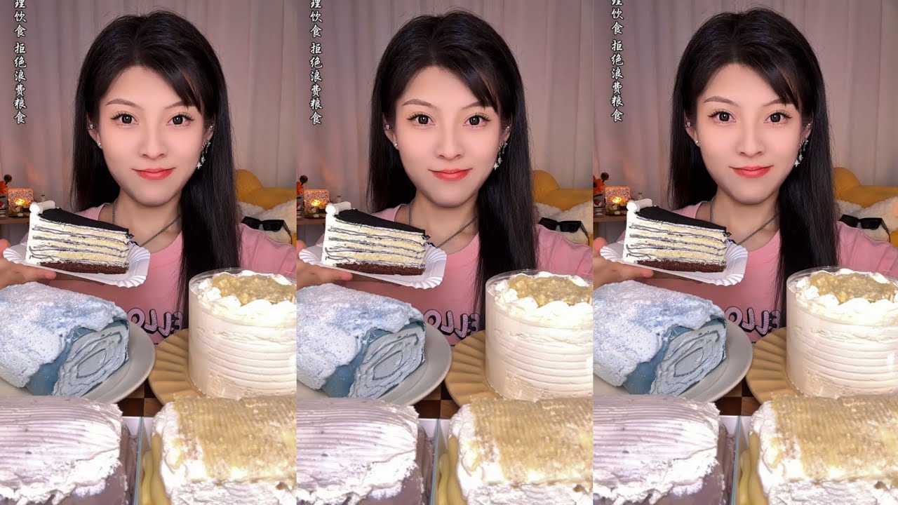 ASMR] Dessert Mukbang🎂🍰🍫🧀🍪🍩(Creamy Crepe Cakes) 디저트 먹방 #chocolate #cakes #creamycake