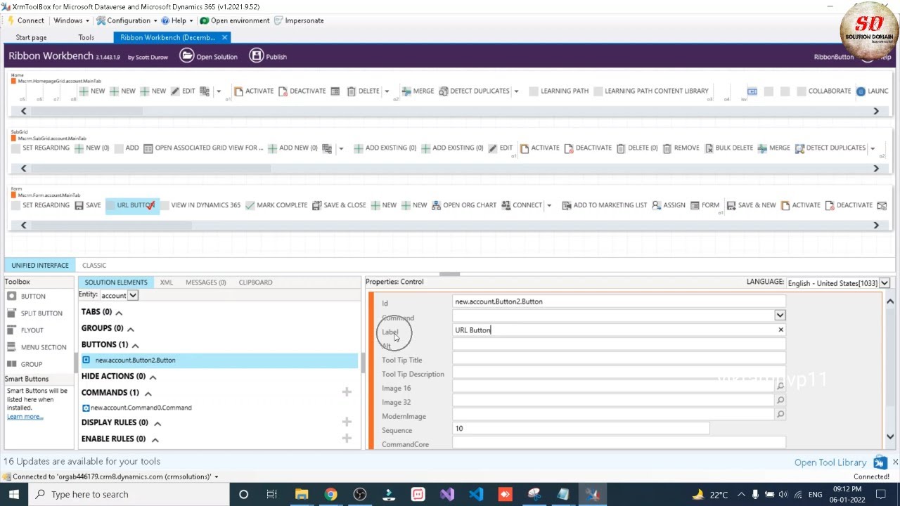 how to add button on form layer using XRM toolbox ribbon workbench d365