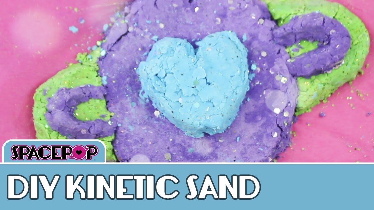 KINETIC SAND DIY HOW TO MAKE SPACEPOP GLITTER KINETIC SAND! | SpacePOPgirls