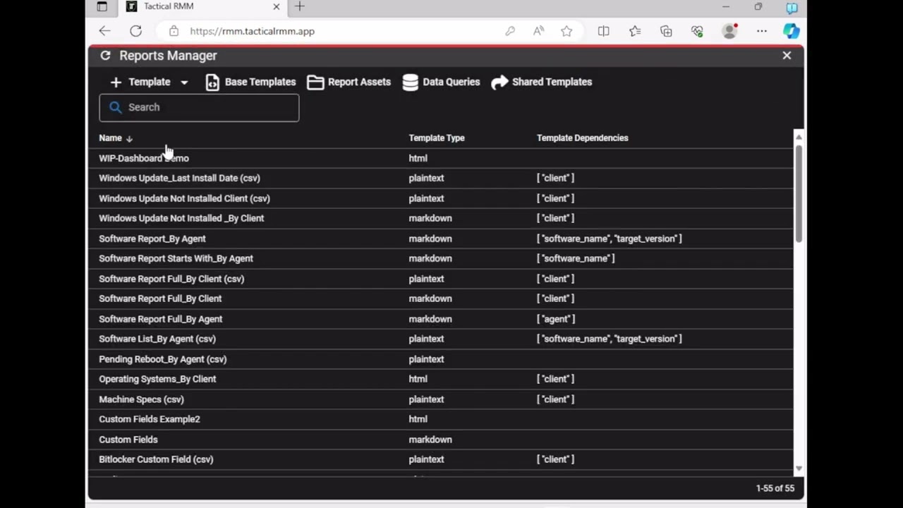 Tactical RMM: Reporting Overview