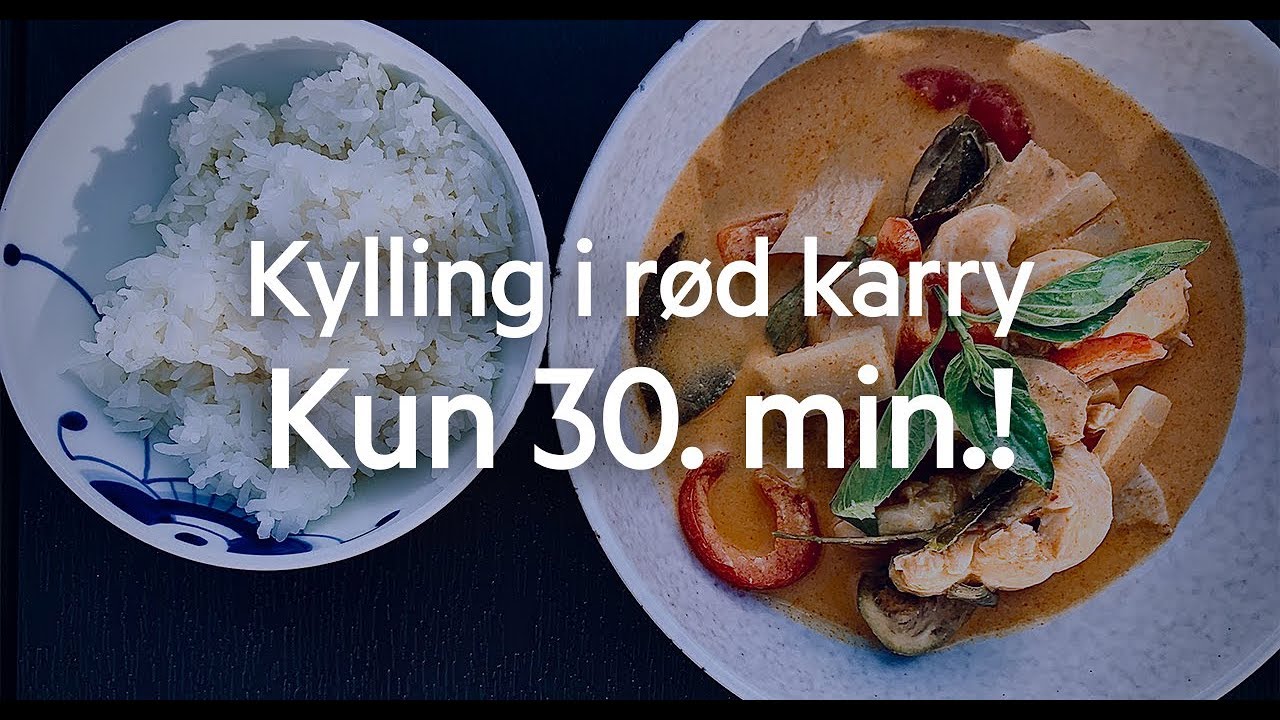 Ægte thai kylling i rød karry opskrift (mild): Autentisk smag på kun 30 min.!