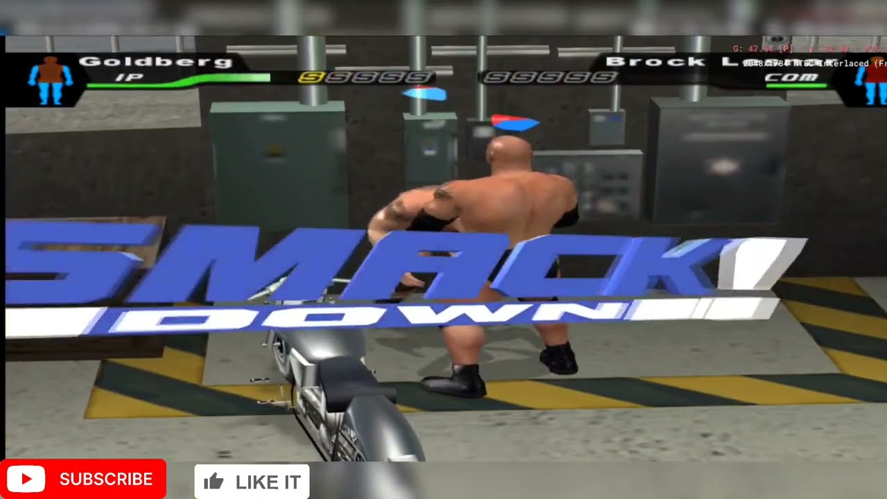 Goldberg vs Brock lesnar Hardcore match smackdown pain (Android) #wwe #smackdown 