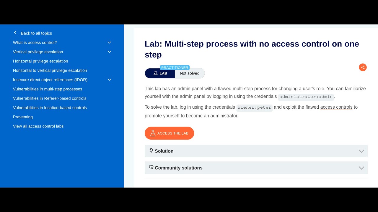 Portswigger: Multi-step process with no access control on one step