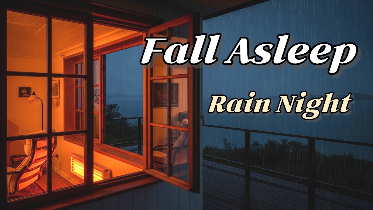 Rainy Window Night with Ocean View🌊🤍  |  Sleep to Real Rain Sounds
