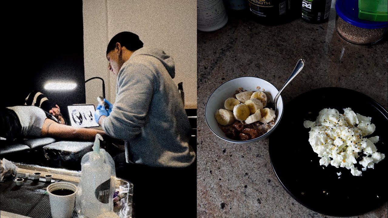 What I eat + Realism Tattoo Session (Bronx Artist) 